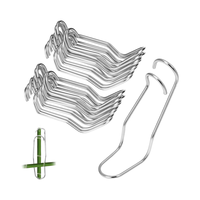 Piquets de soutien de jardin avec clips Irrigation goutte à goutte en acier galvanisé de 7/16 pouces résistant à la rouille pour plantes grimpantes