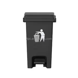 Bağlı assort 15L plastik ayak pedalı çöp kutuları, ev kapalı bölme pedalı çöp kutuları