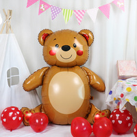 Nouveau ballon en aluminium en forme d'ours assis 3D mat givré, article unique, décoration de fête d'anniversaire, Saint-Valentin