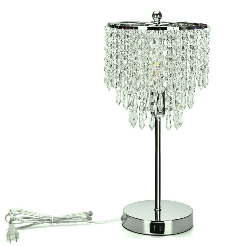 Modern Light Crystal USB Rechargeable 110V Bedroom Bedside Lamp Floor Lamps Table Lamps