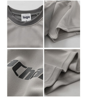 T-shirt unisexe surdimensionné en tissu piqué polyester tendance, prix bas pour homme, haute qualité, neuf, 2026