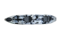Kayak de pêche à pédales pour 2 personnes, 14 pieds, à une seule pédale, coque en PE, pliable, léger, écologique, pour la navigation en eaux vives et en mer