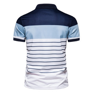Polos pour hommes rayés en coton 100% de haute qualité, respirants et décontractés, parmi les meilleurs classements - Product Image 6