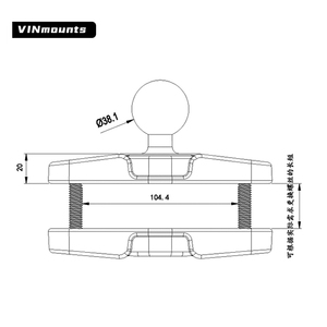 Support de fixation carré en aluminium VINmounts de 1,5 pouce avec base à bille pour poteau carré de 1,5'' - Product Image 2
