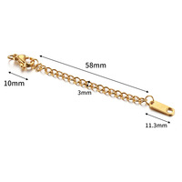 Chaîne d'extension YML avec fermoir à homard, collier, plaqué or 18 carats PVD, extensions en acier inoxydable pour accessoires de bijoux