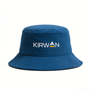 Chapeau Bob en Velours Côtelé Bleu Unisexe avec Logo Brodé 3D, Chapeau de Pêcheur Vintage à Large Bord pour la Pêche et le Streetwear en Plein Air - Product Image 6