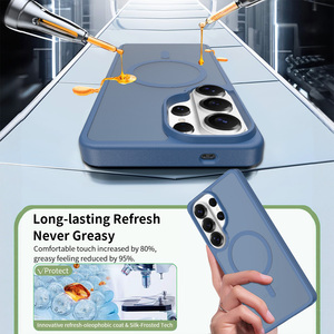 Étui <span class=keywords><strong>de</strong></span> téléphone magnétique <span class=keywords><strong>de</strong></span> haute qualité avec sensation <span class=keywords><strong>de</strong></span> peau, étui pour <span class=keywords><strong>Samsung</strong></span> S26 Ultra, étui <span class=keywords><strong>de</strong></span> téléphone portable bleu pour <span class=keywords><strong>Samsung</strong></span> S26 25 24 23 22 - Product Image 2