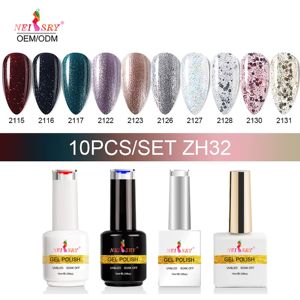 Neiss Ensemble de <span class=keywords><strong>vernis</strong></span> à ongles en gel écologique de haute qualité Nouvelle formule Ensemble de manucure et de pédicure semi-permanent à nivellement automatique de style français - Product Image 3