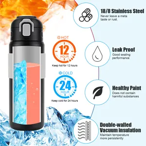 100% Leakproof Double Wall Seal Metal Thermos Stainless Steel Insulated Vacuum Sport Running Drink Water Bottle Thermal Flask