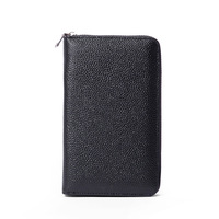 Grosir Dompet Kulit Asli Tas Kartu Multifungsi Baris Ganda Sederhana
