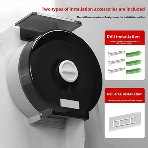 Dispensador de Papel Higiénico Jumbo Comercial para Hoteles, sin Perforaciones, Adhesivo, Montado en la Pared, para Baños de Hotel - Product Image 3