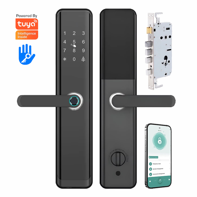 Smart Lock with App Remote Control for Aluminum & Wood Doors Fingerprint Card Electronic Safe Lock Tuya App Compatible