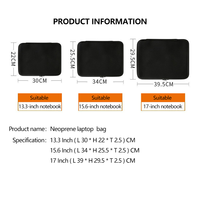 Pochette de rangement pour ordinateur, sacoche en néoprène de couleur unie pour pc portable, vente en gros,