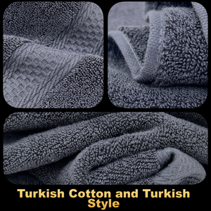 Hấp thụ nước mạnh mẽ 8 miếng khăn đặt Jacquard 90*180cm Khăn tắm lớn thiết lập kết cấu rắn Terry phòng tắm khăn SE - Product Image 2