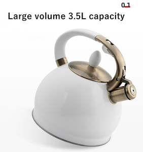 Bollitore <span class=keywords><strong>da</strong></span> Tè con Fischio per Piano Cottura - <span class=keywords><strong>Teiera</strong></span> in Acciaio Inossidabile Chirurgico con Manico Ergonomico Touch, 3,5L - Product Image 2