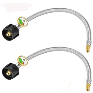 สายยางโลหะ QCC Type1 ขนาด 40 ปอนด์ พร้อมเกจวัด 1/4 NPT 15 นิ้ว สำหรับใช้กับรถบ้าน - Product Image 2