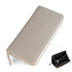 Multi-Card Slots Large Capacity Ladies Phone <b>Wallet</b> Crosshatch PU Leather Clutch Purse Long <b>Zip</b> Around <b>Wallet</b> - Product Image 5