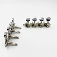 Accessoires de guitare pour mandoline folk 8 cordes, 4 unités, chevilles d'accordage en acier à queue longue, tête ronde petite, pilier en acier, argentées