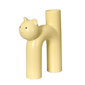 Jarrón de Cerámica con Forma de Gato, Estilo Moderno y Minimalista, Decoración de Escritorio, Pequeño Contenedor para Flores - Product Image 4