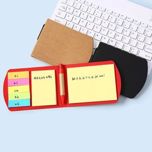 Custom Kraft Notebook with <b>Sticky</b> <b>Notes</b>, Pen & Transparent Tabs - Eco Friendly Promotional Gift - Product Image 3