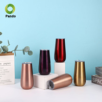 Flûte à champagne en acier inoxydable, gobelet à boisson en métal isolé, style thermos, mini gobelet pour champagne, cocktail, célébrations de mariage