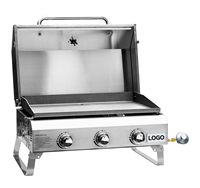 Vente en gros, plateau de Table pour l'extérieur, 3 brûleurs, cuisinière à gaz, barbecue amovible pour bœuf