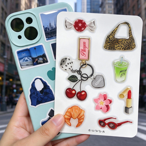 Custom Epoxy Dome <b>Sticker</b> <b>Sheet</b> 32mm Clear 3D Fabric Eyeball <b>Stickers</b> Waterproof UV Resistant for Phone Case Wholesale - Product Image 3