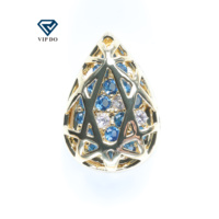 Plaqué or creux forme de poire cubique incrusté de zirconium collier bracelet vêtements accessoires matériaux