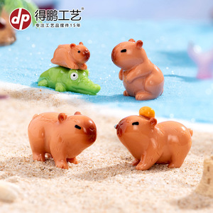 Dp Capybara Figurines Resin Miniature Decor For Desk And Car Ornament - Product Image 3