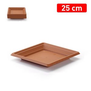Sottovaso quadrato da 25 cm in plastica resistente e riutilizzabile per la conservazione domestica - Product Image 3