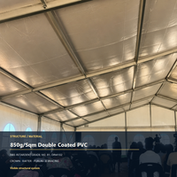 Grande tente extérieure de luxe en alliage d'aluminium, blanche, pour 300 à 500 personnes, résistante, ignifuge, coupe-vent, toutes saisons