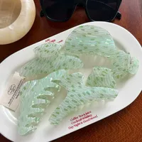 Pince à cheveux YJL motif serpent vert frais, collection printemps-été, pinces à cheveux en PVC, accessoires capillaires en gros pour femmes et filles