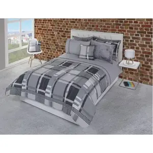 Ensemble de couette matelassée de compétition 190x220 cm, motif à carreaux, pour toute la saison, usage domestique - Product Image 6
