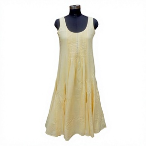 Vestidos Maxi sin Mangas para Mujer, Hechos a Mano, Ecológicos, Vintage, con Estampado Natural, Cómodos, 100% Algodón, para Ocasiones Formales, Más Vendidos - Product Image 1
