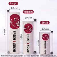 Tube à sushi en papier imprimé sur mesure avec bâtonnet à sauce, emballage alimentaire de qualité alimentaire, conteneur cylindrique à poussoir pour plats à emporter