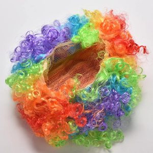 <span class=keywords><strong>Perruque</strong></span> de clown arc-en-ciel, <span class=keywords><strong>perruque</strong></span> de clown <span class=keywords><strong>hippie</strong></span> colorée, <span class=keywords><strong>perruque</strong></span> afro bouclée et moelleuse pour hommes et femmes, idéale pour les fans de football, les soirées disco, les fêtes sportives et Noël - Product Image 5