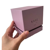 Grand ensemble de deux pièces de pots de bougie parfumés rigides blancs de luxe personnalisés boîtes d'emballage cadeau en carton avec insertion de logo pour bougies