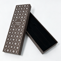 Boîte d'emballage de luxe classique marron pour baguettes, boîte cadeau personnalisée estampillée à chaud en argent, pour usage professionnel et d'entreprise