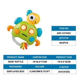 Jouets porte-bonheur en gros : Hochet musical et lumineux en forme de <span class=keywords><strong>tortue</strong></span> pour bébé, jouet éducatif pour nouveau-nés avec clochette - Product Image 6