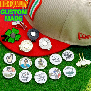 Clip de chapeau de golf personnalisé moderne Feng Shui, mignon, drôle, avec motif Meme, marqueur de balle en métal émaillé, nouveauté, collection pour fans de tournois - Product Image 1