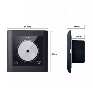 Nhựa + Tempered Glass Chất liệu 125Khz Đầu đọc thẻ Wiegand 26/34 khóa cửa kiểm soát truy cập thẻ RFID Reader QR Mã máy quét - Product Image 4