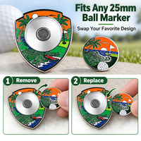 Marqueur de balle de golf magnétique double face OEM avec forme irrégulière personnalisée et marqueur central amovible de 25 mm