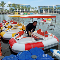 Bateau tamponneur gonflable Meierya pour 4 personnes, bateau à moteur électrique pour enfants, télécommande, dérive, durable, multifonction, écologique