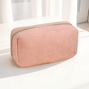 Nuevo estuche de pana para lápices, bolsa de cosméticos sencilla, bolsa de aseo portátil de gran capacidad, bolsa de almacenamiento de papelería para viajes de negocios - Product Image 6
