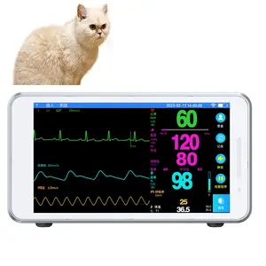 Портативный ветеринарный сенсорный экран, монитор жизненно важных функций SPO2 NIBP TEMP монитор для кошек, собак, лошадей, домашних животных