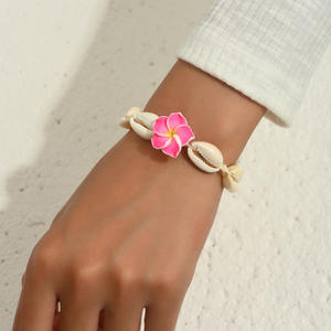 Verano playa viaje vacaciones Shell flor pulsera bohemio colorido Frangipani Shell hecho a mano tejido collar tobillera conjunto - Product Image 2
