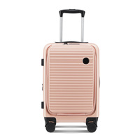 Nouvelle valise à roulettes pour ordinateur portable, modèle frontal, unisexe, avec serrure TSA, style professionnel, petite valise de voyage de 20 pouces en ABS+PC