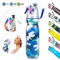 Bouteille d'eau rafraîchissante personnalisée avec pulvérisateur 550ML 600ML, bouteille de sport portable anti-fuite pour extérieur, gym et fitness