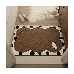 Tapis antidérapant effaçable haut de gamme de luxe léger, le tapis de pied d'entrée de porte peut être coupé avec des anneaux en soie, un tapis d'entrée de porte et un tapis de sol - Product Image 5
