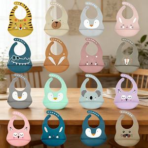 Nuevo Babero Impermeable con Dibujos Animados, Babero de Silicona Ligero y Ajustable de Alta Calidad para Niños - Product Image 4